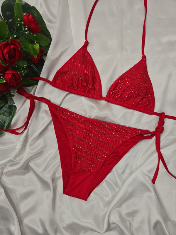 Costume da bagno con perla - Rosso - Level Stores