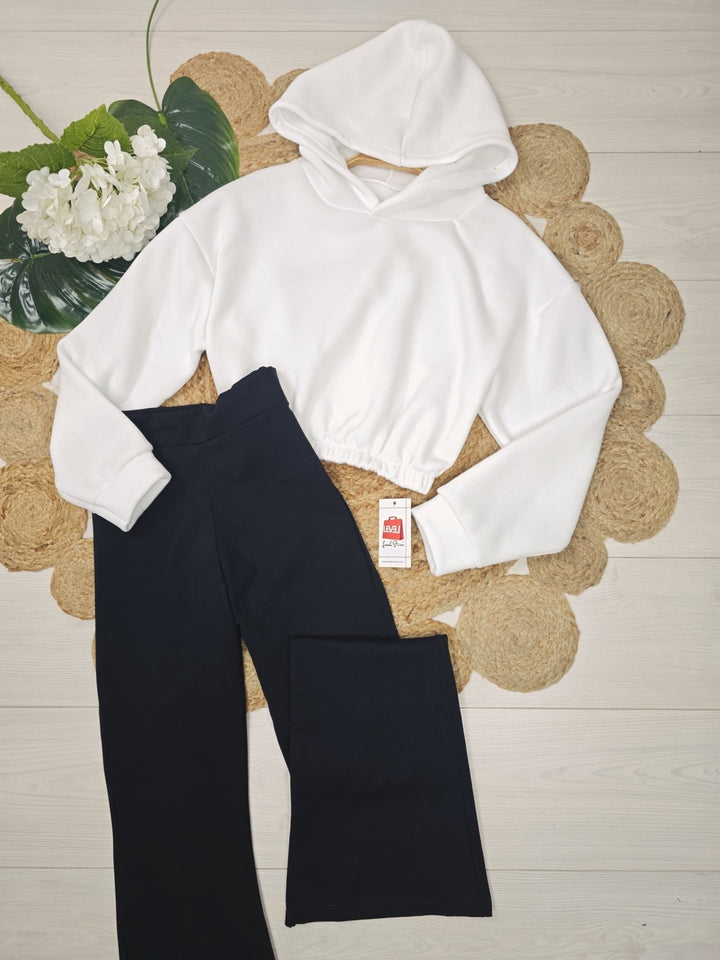 Felpa felpato modello corto basic sportivo Con cappuccio Verde militare Level Stores