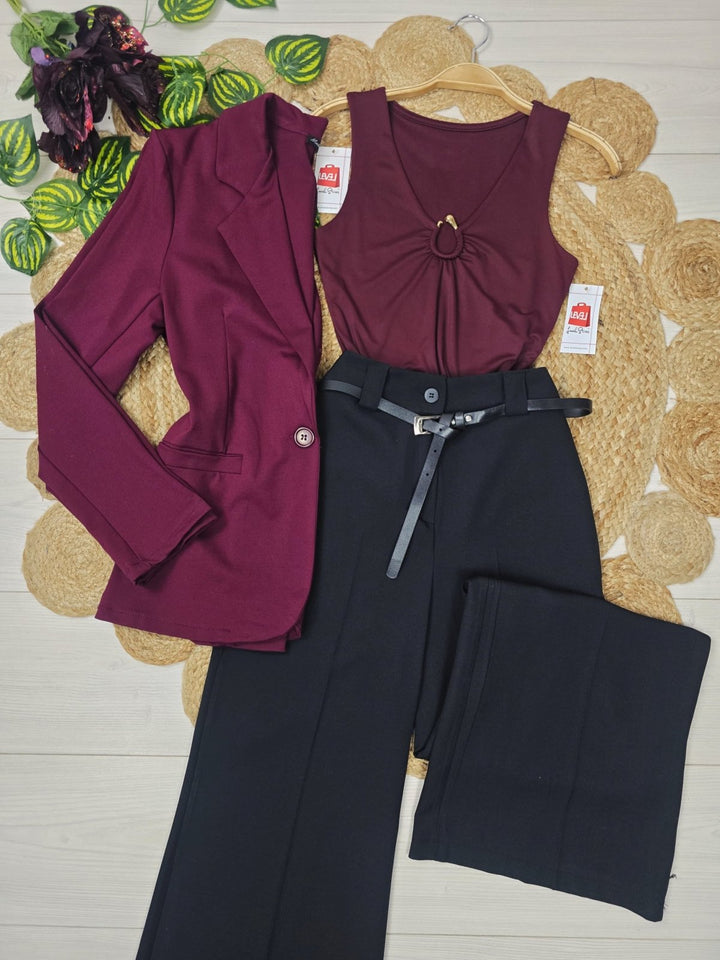 Giacca blazer a manica lunga con bottone elasticizzato casual Marrone Level Stores