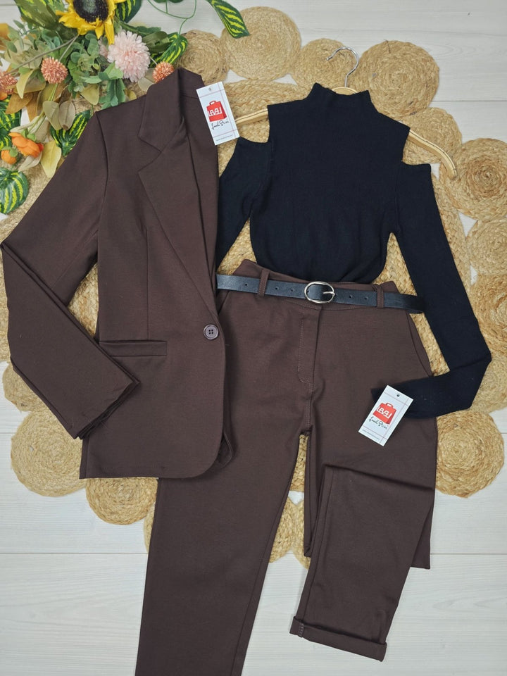 Giacca blazer a manica lunga con bottone elasticizzato casual Nero Level Stores