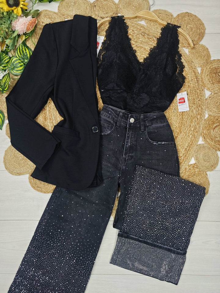 Giacca blazer a manica lunga con bottone elasticizzato casual Marrone Level Stores