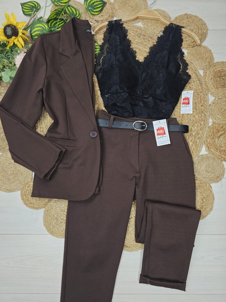 Giacca blazer a manica lunga con bottone elasticizzato casual Bordo Level Stores