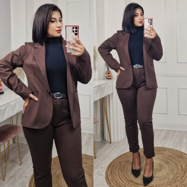 Giacca blazer a manica lunga con bottone elasticizzato casual Bordo Level Stores
