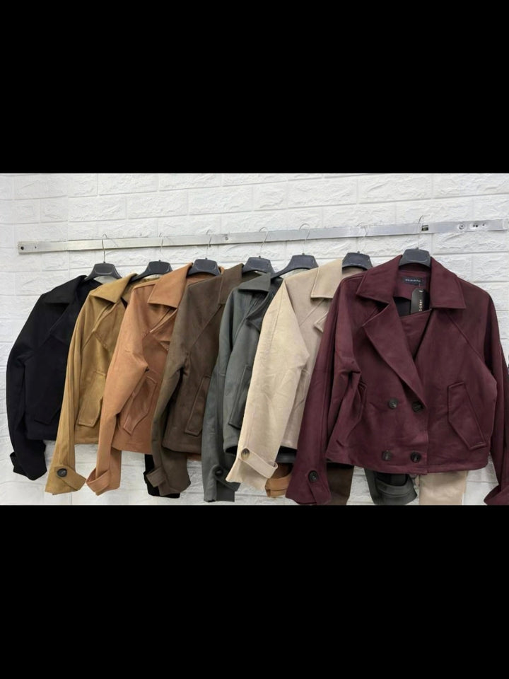 Giacca in dainetto con bottoni manica lunga rever classico Bordo Level Stores