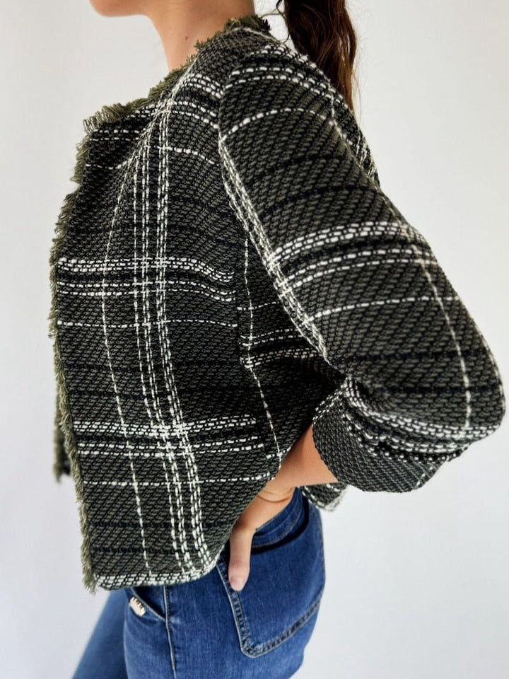 Giacca Tweed in panno modello corto Blu scuro Level Stores