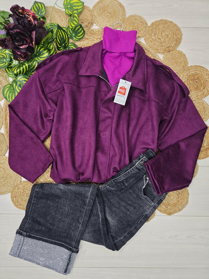 Giubbotto in dainetto dotato di zip morbido Bordo Level Stores