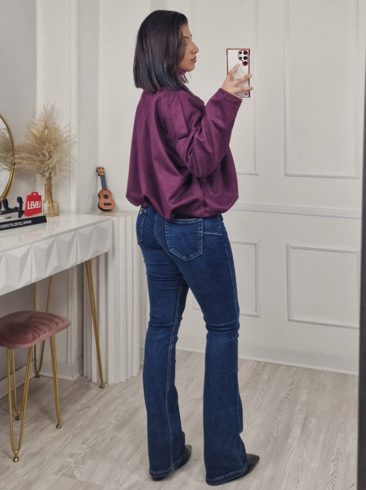 Giubbotto in dainetto dotato di zip morbido Marrone Level Stores