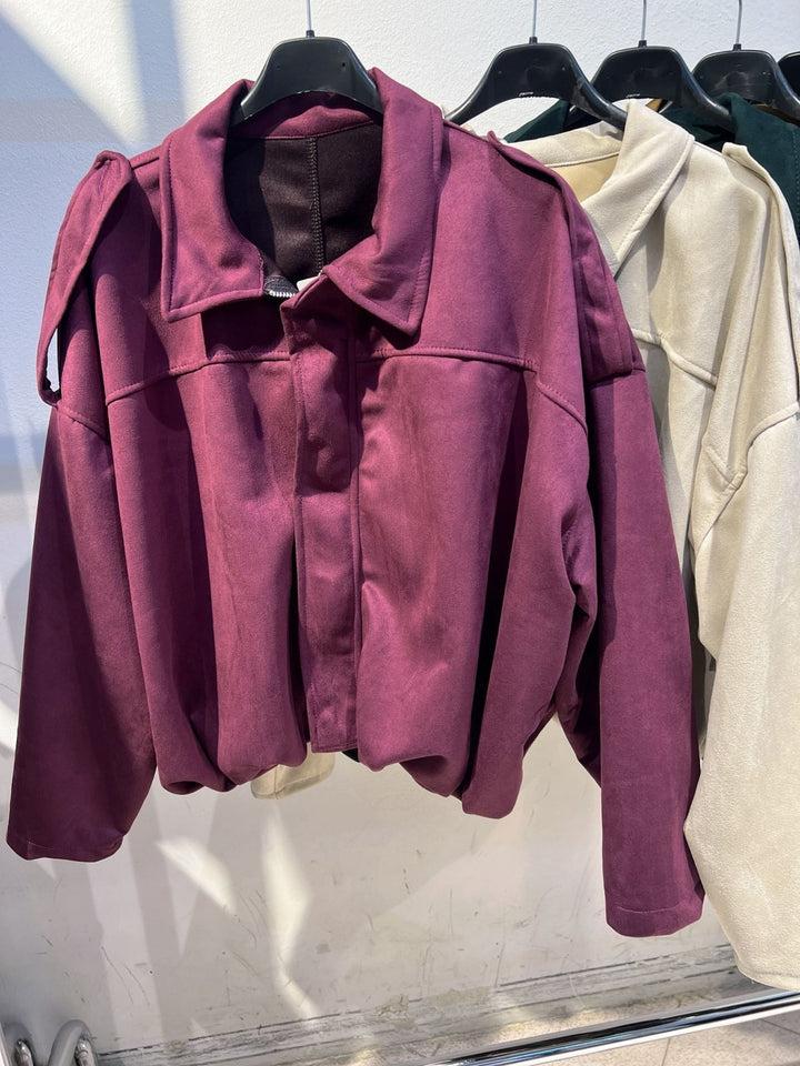 Giubbotto in dainetto dotato di zip morbido Bordo Level Stores