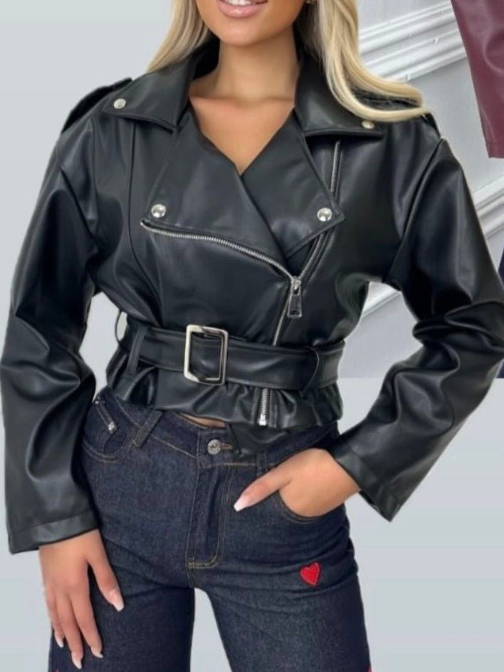 Giubbotto in ecopelle con zip Nero Level Stores
