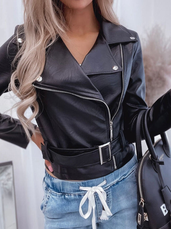 Giubbotto in ecopelle con zip Marrone Level Stores