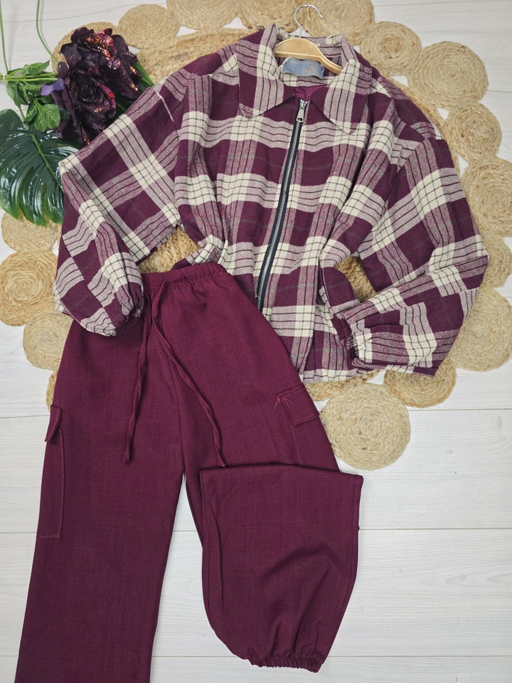 Giubbotto in panno con zip con fantasia scozzese pensato caldo e morbido Nero Level Stores