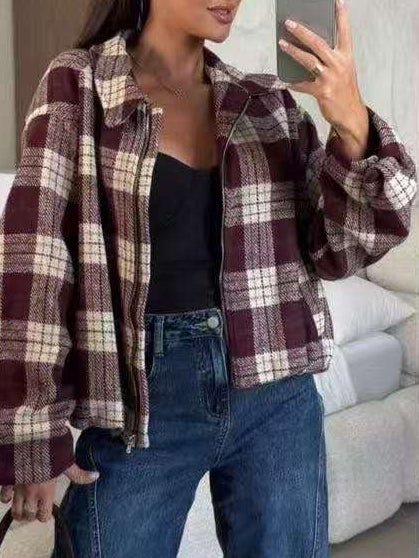 Giubitto in panno con zip con fantasia scozzese pensato caldo e morbido Bordo Level Stores