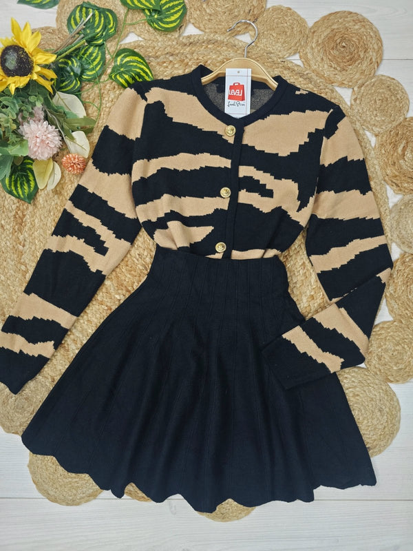Gonna in maglia plissettata tinta unita Nero Level Stores