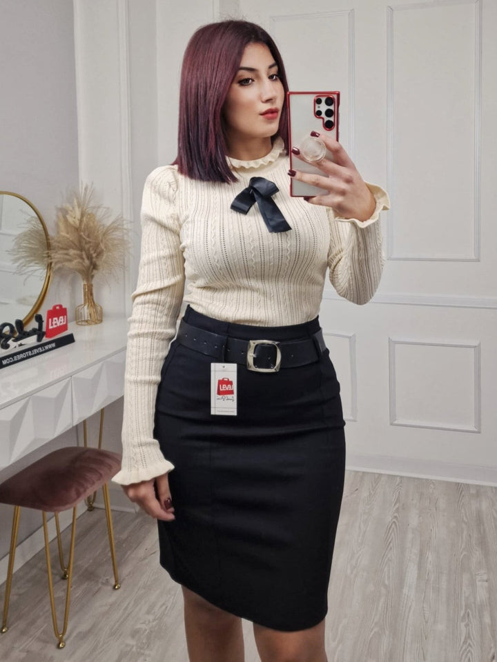 Gonna inclusa la cintura elasticizzata Nero Level Stores