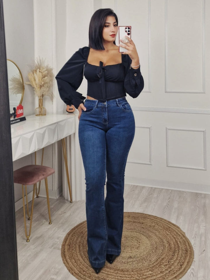 Jeans a zampa elasticizzato Jeans scuro Level Stores