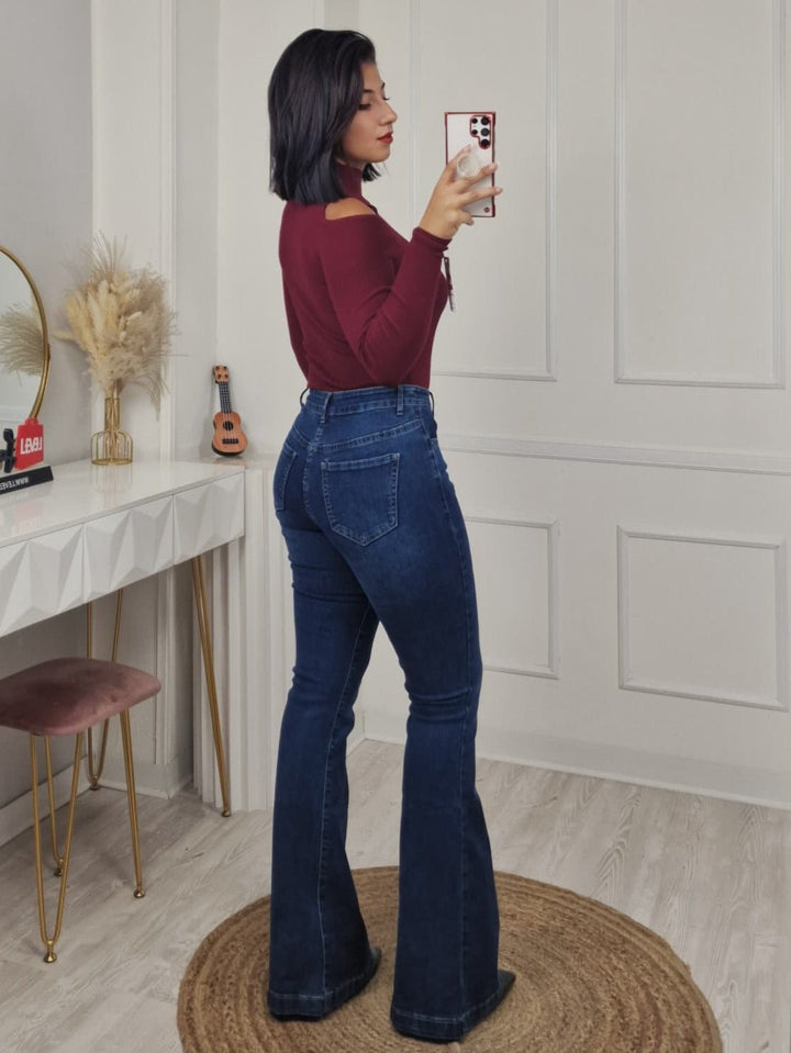 Jeans a zampa elasticizzato Jeans scuro Level Stores