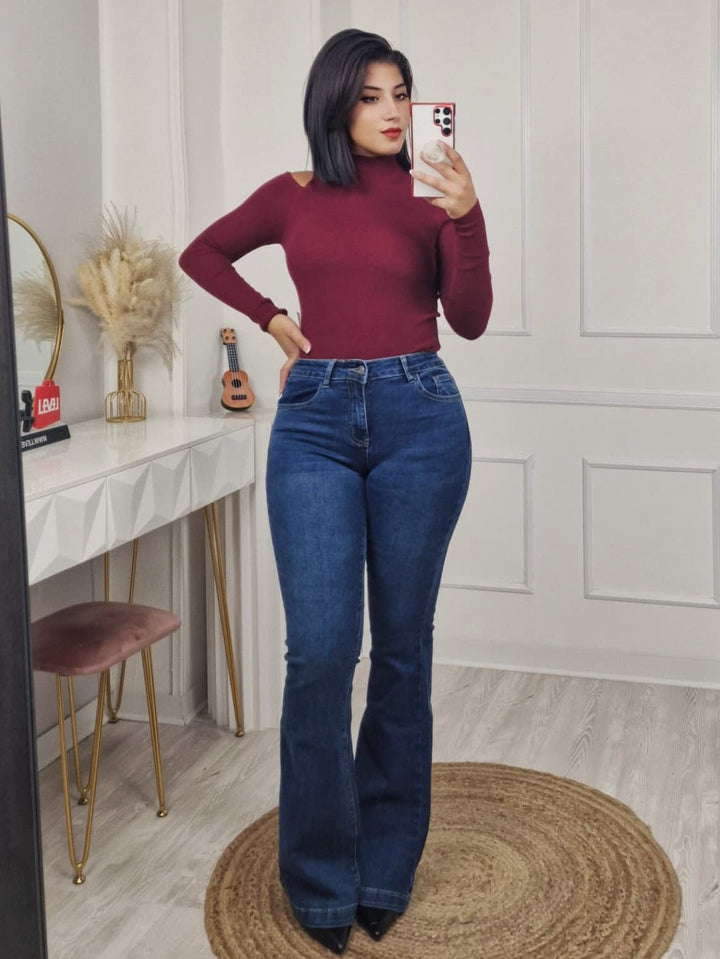 Jeans a zampa elasticizzato Jeans scuro Level Stores