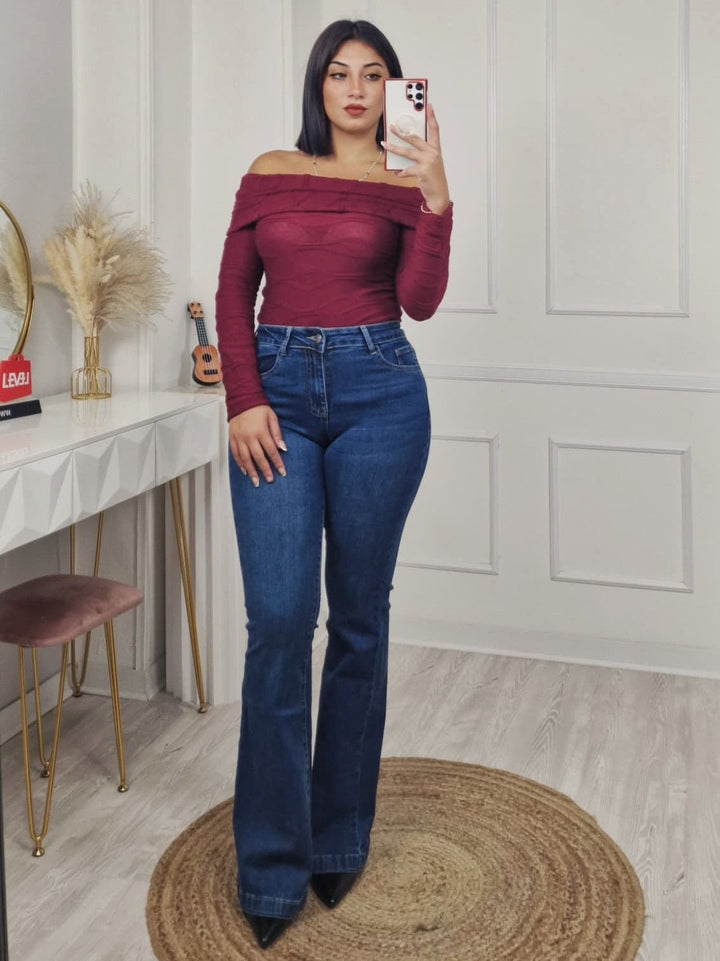 Jeans a zampa elasticizzato Jeans scuro Level Stores