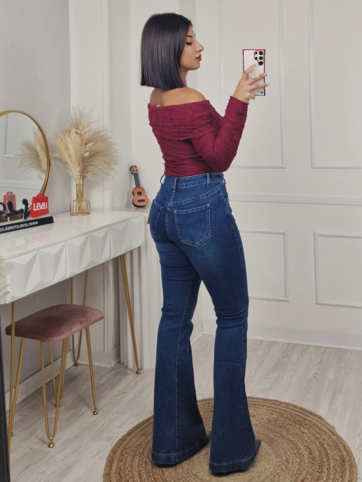 Jeans a zampa elasticizzato Jeans scuro Level Stores