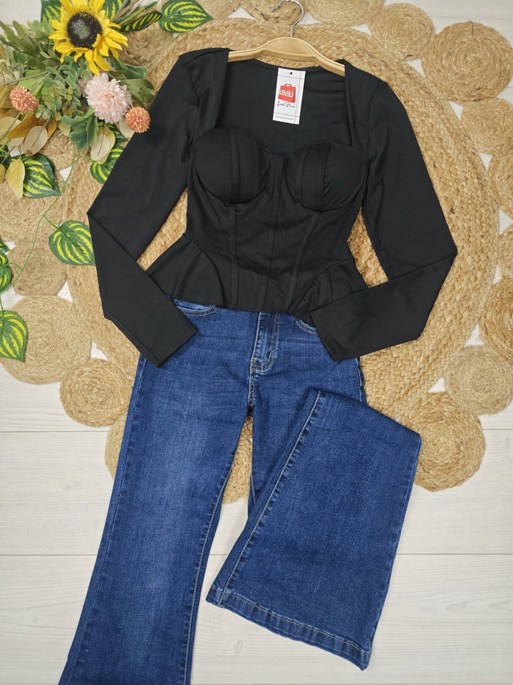 Jeans a zampa elasticizzato Jeans scuro Level Stores
