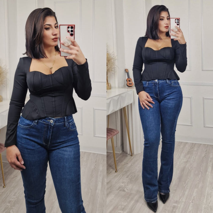 Jeans a zampa elasticizzato Jeans scuro Level Stores