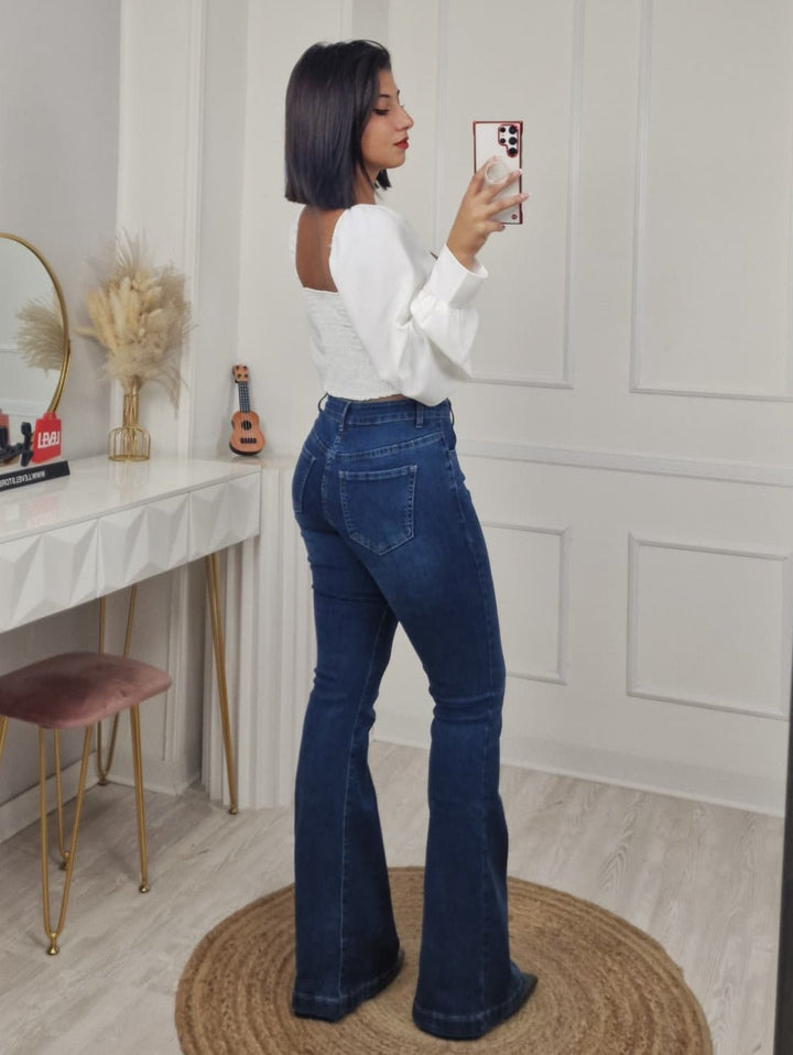 Jeans a zampa elasticizzato Jeans scuro Level Stores