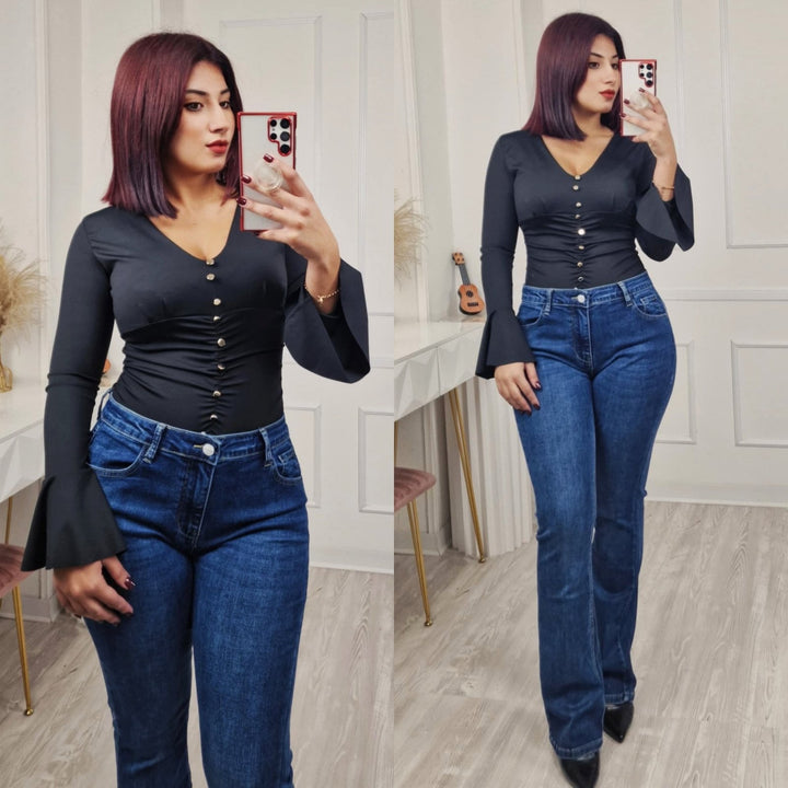 Jeans a zampa elasticizzato Jeans scuro Level Stores