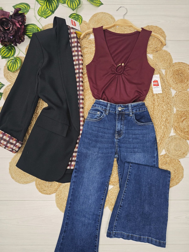 Jeans a zampa elasticizzato Jeans scuro Level Stores