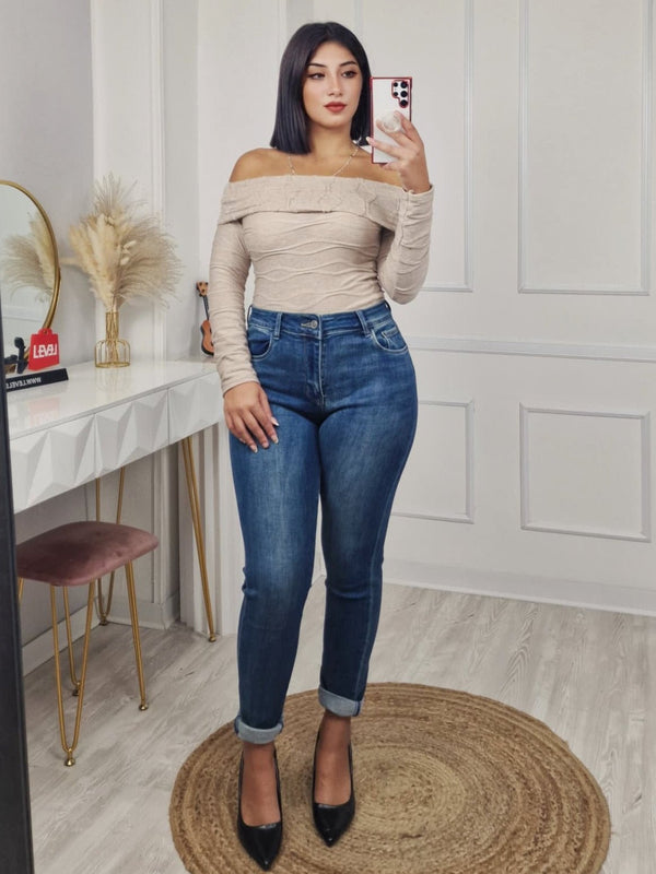 Jeans modello skinny elasticizzato Jeans scuro Level Stores