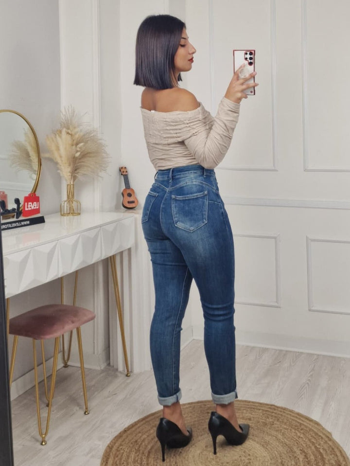 Jeans modello skinny elasticizzato Jeans scuro Level Stores