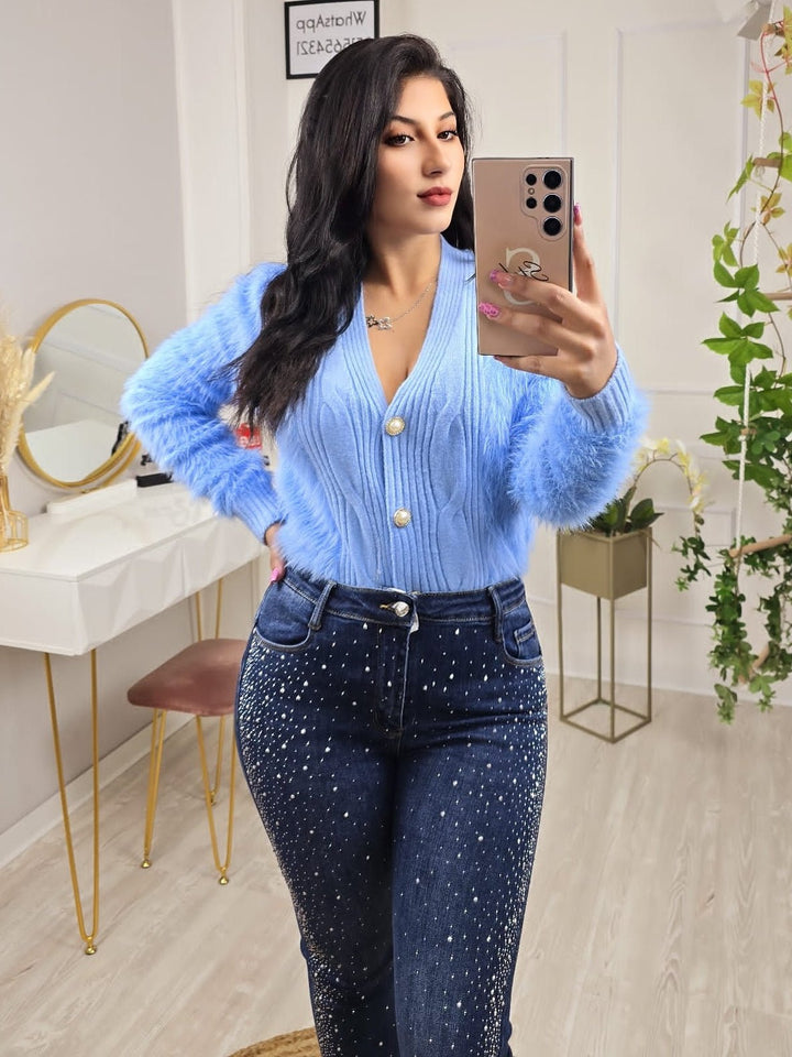 Jeans modello skinny Strass - Jeans scuro - Level Stores