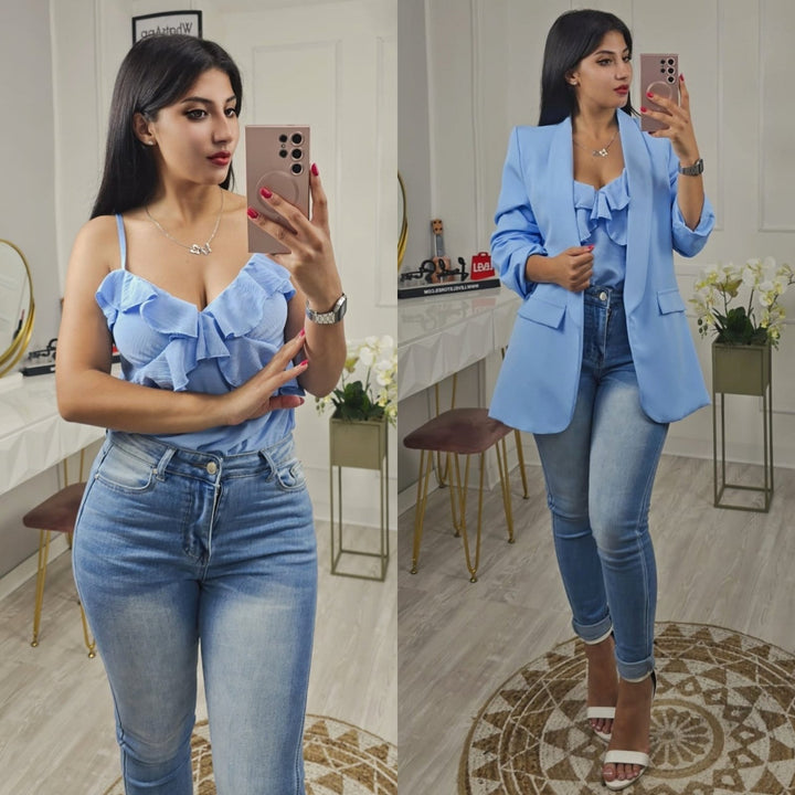 Jeans modello skinny tinta unita lavaggio chiaro Elasticizzato - Jeans chiaro - Level Stores