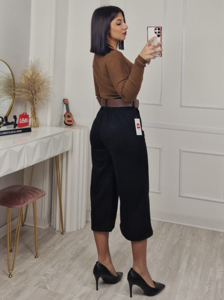 Maglia a costine aderente elasticizzato morbido e caldo Bordo Level Stores