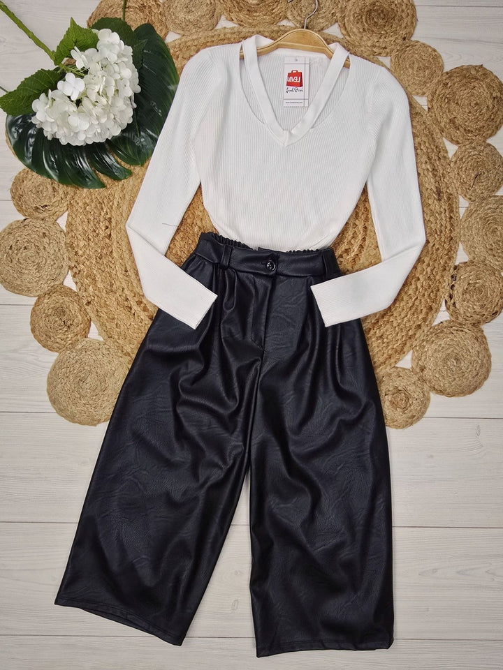 Maglia a costine scollo a v aderente morbido e caldo Camel Level Stores