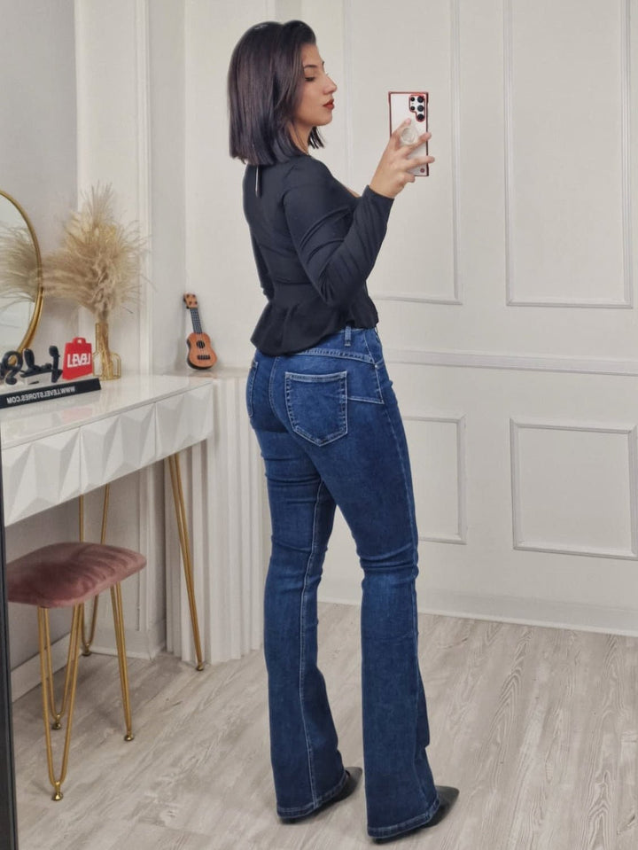 Maglia con manica lunga con coppe preformate volant elasticizzato Bordo Level Stores