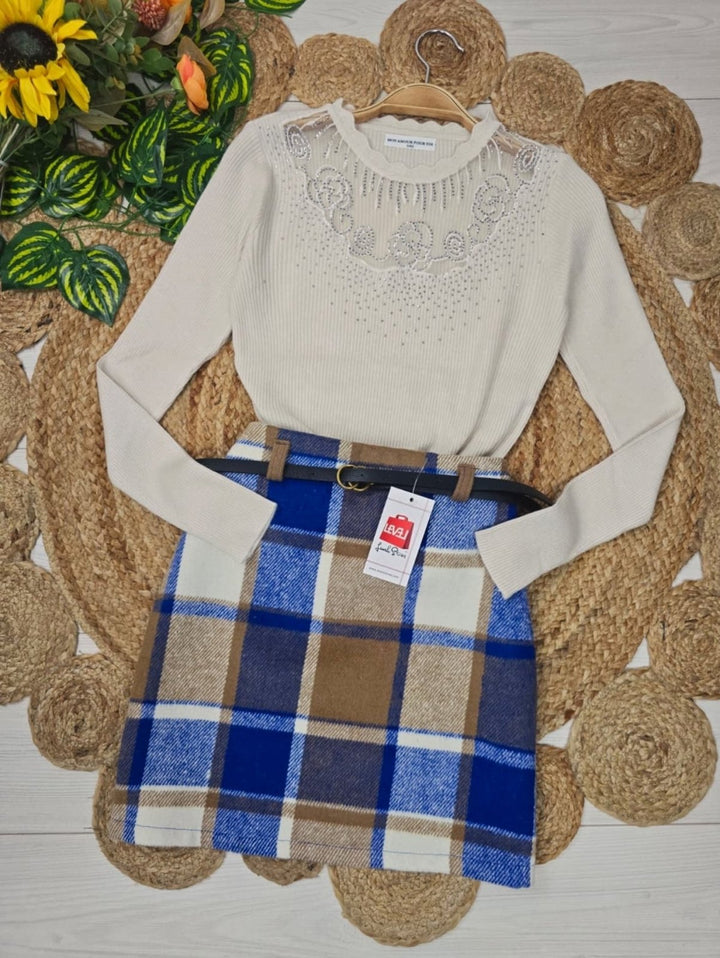 Maglia elasticizato strass morbido e caldo Bordo Level Stores