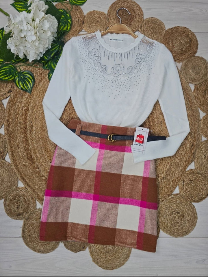 Maglia elasticizato strass morbido e caldo Bordo Level Stores