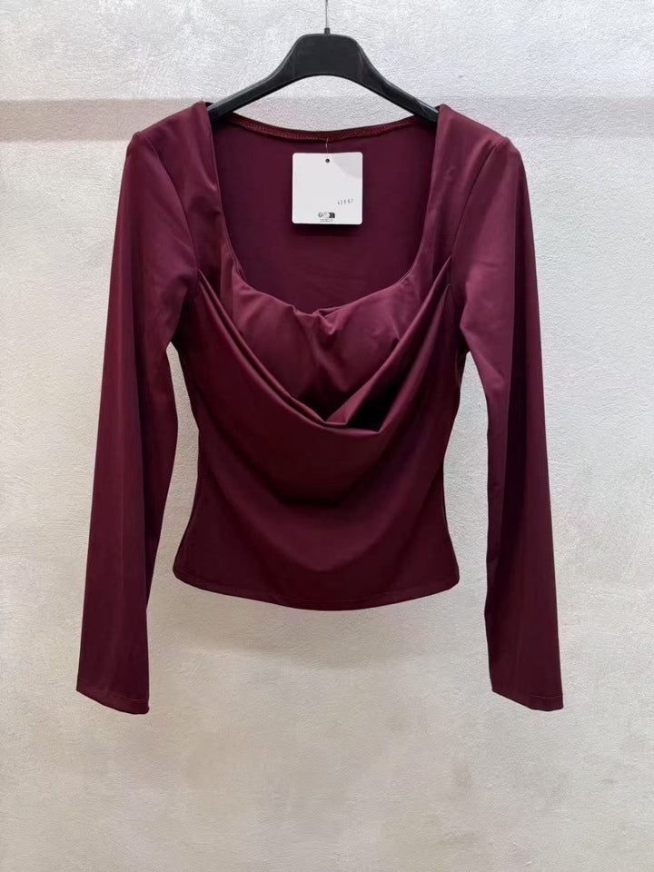 Maglia in lycra con coppe preformate manica lunga aderente elasticizzato Bordo Level Stores