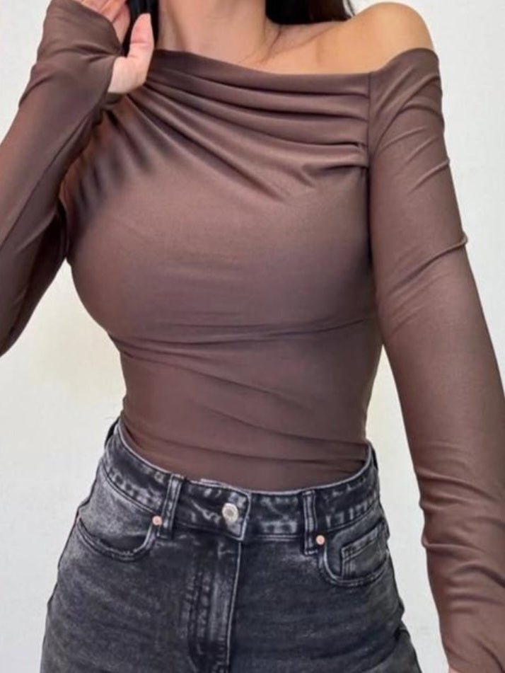 Maglia modello kim in lycra elasticizzato Marrone Level Stores