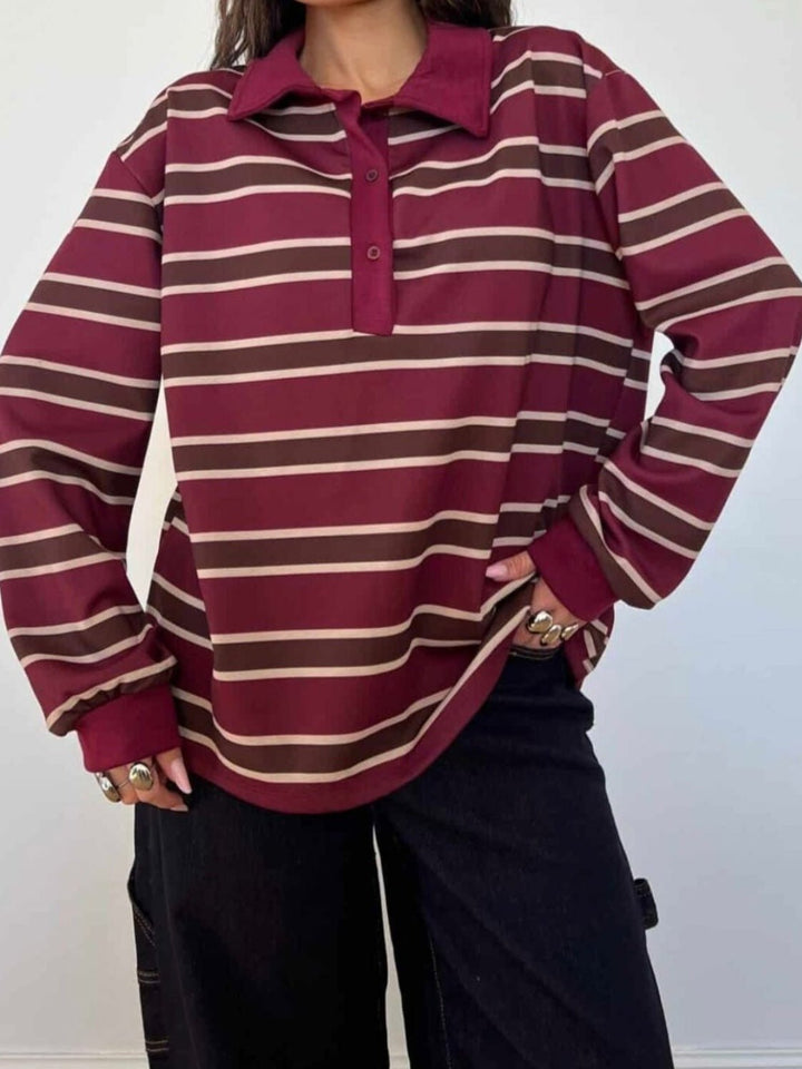 Maglia pollo a righe morbido Marrone Level Stores