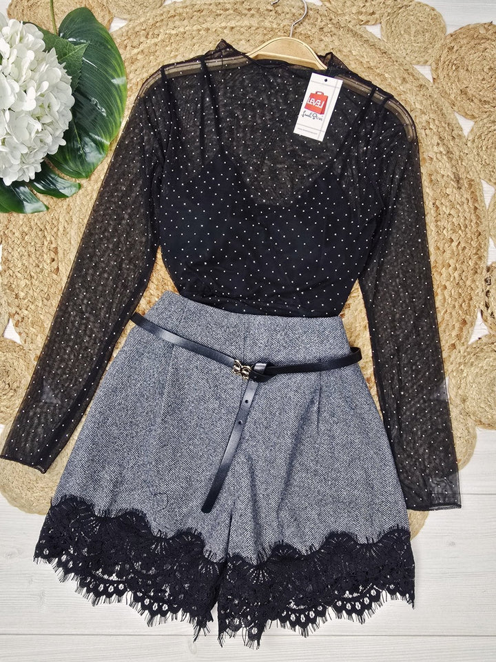 Maglia strass con coppe preformate Bianco Level Stores