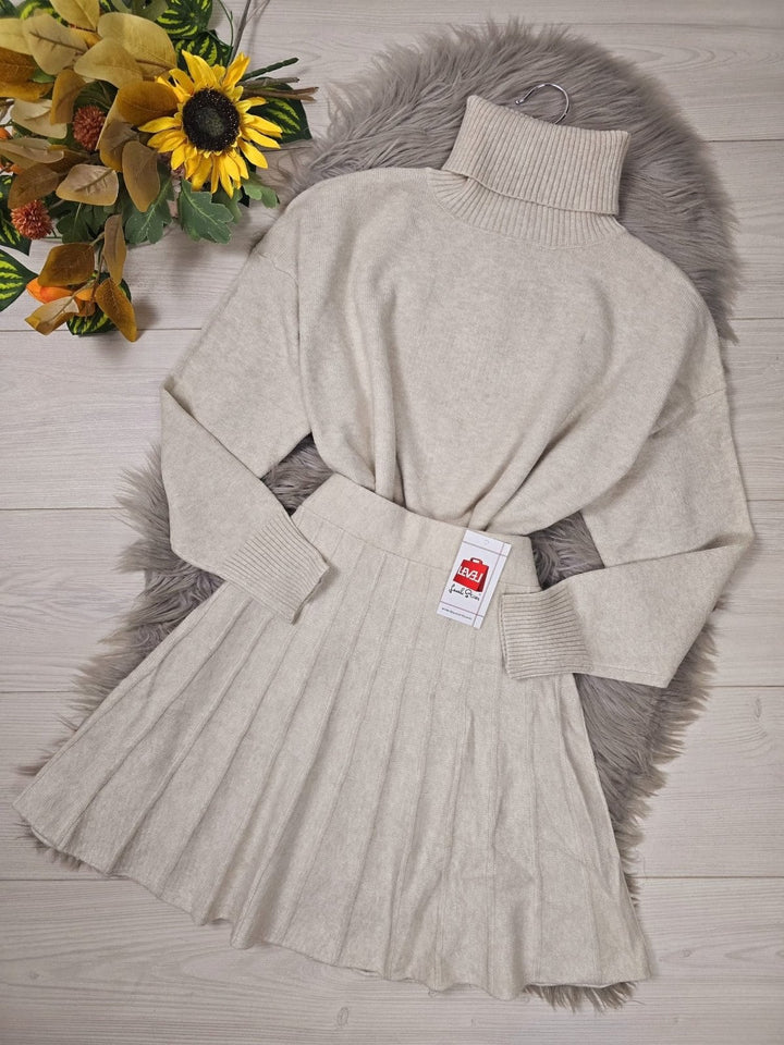 Maglione collo alto morbido caldo - Beige - Level Stores