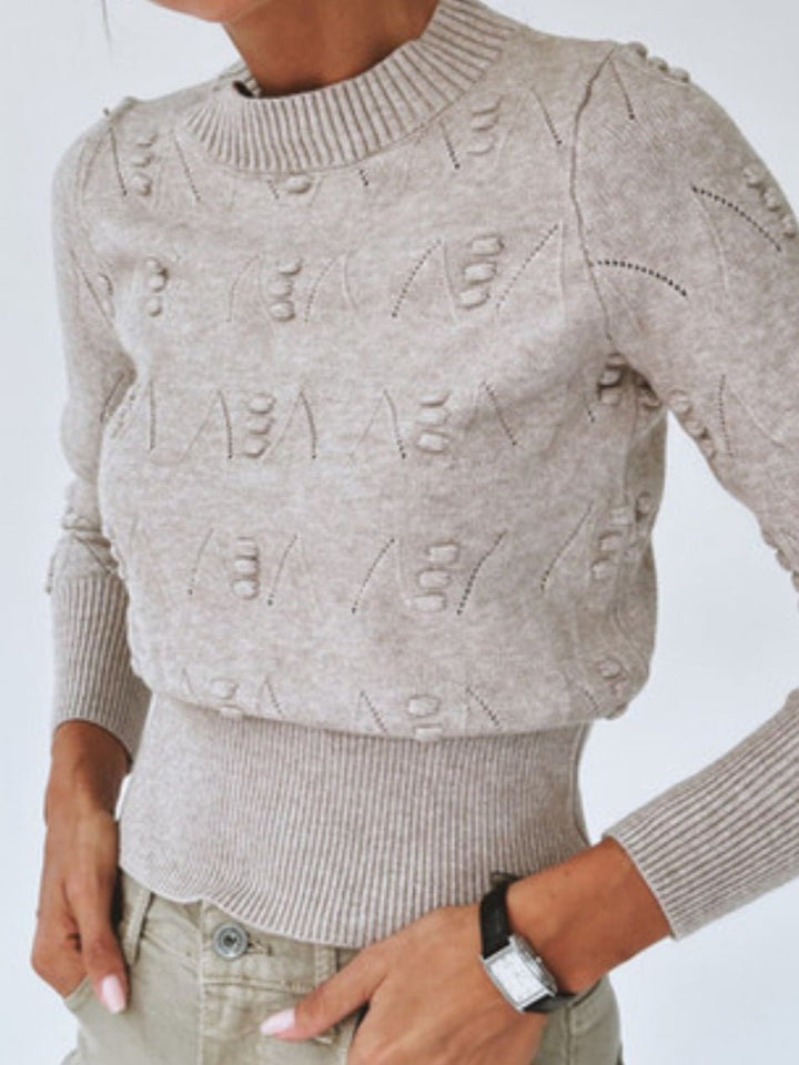 Maglione collo alto morbido e caldo Beige Level Stores