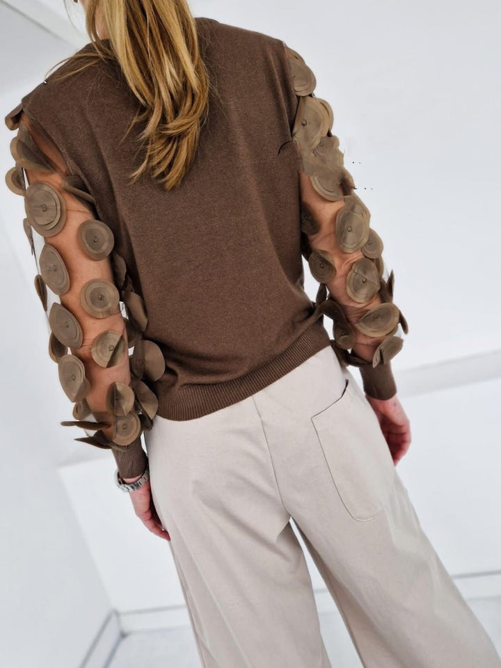 Maglione con maniche lunghe in tulle a palloncino Bordo Level Stores