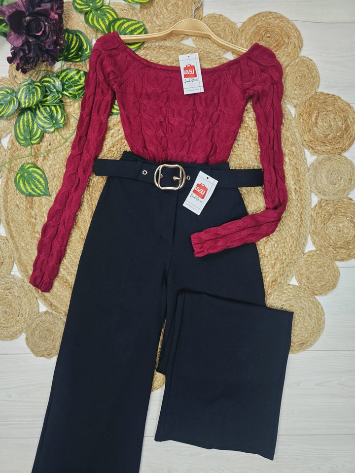 Maglione con motivo a intreccio modello corto morbido Nero Level Stores