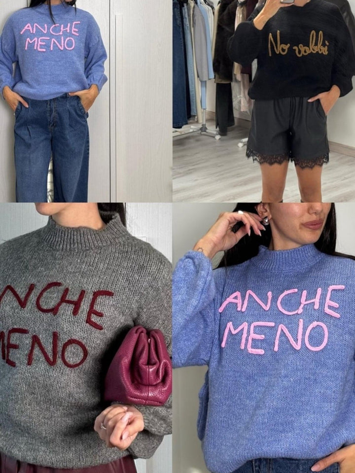 Maglione con scritta morbido e caldo, Celeste Level Stores