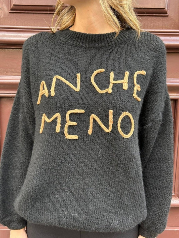 Maglione con scritta morbido e caldo, Nero Level Stores