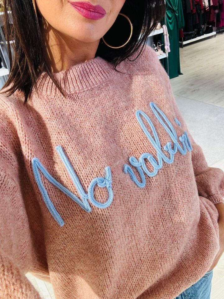 Maglione con scritta morbido e caldo Marrone Level Stores