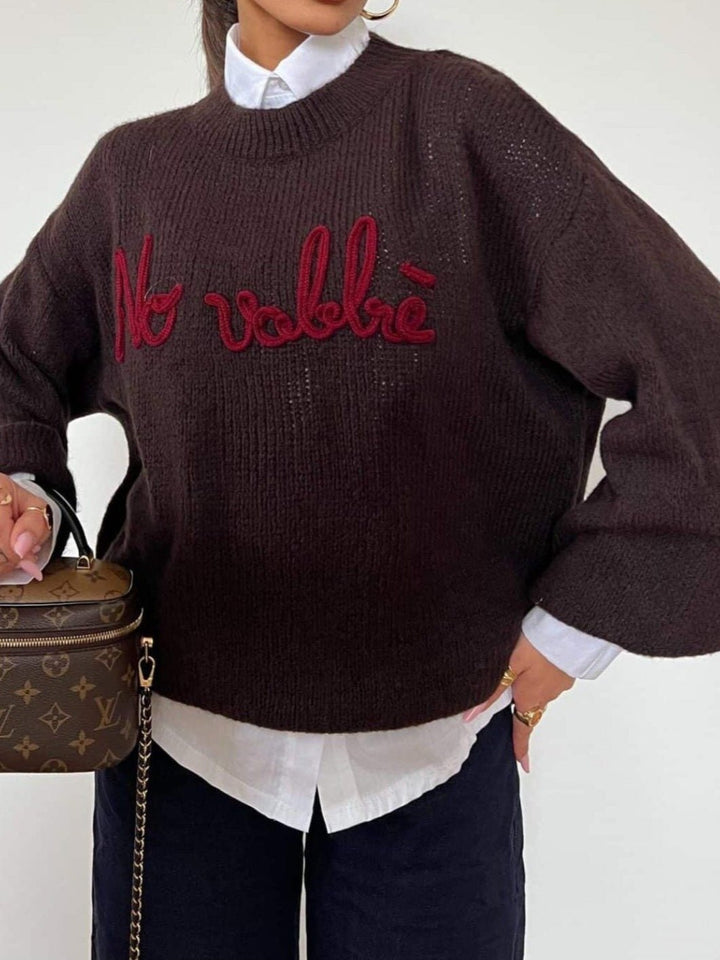 Maglione con scritta No vabbè morbido e caldo Rosa barbie Level Stores