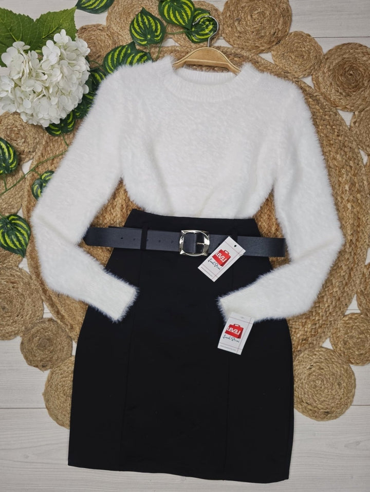 Maglione corto in pelliccia soffice e morbida Verde Level Stores